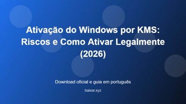 Ativação do Windows por KMS: Riscos e Como Ativar Legalmente (2026) - imagem destacada do guia de download oficial em português