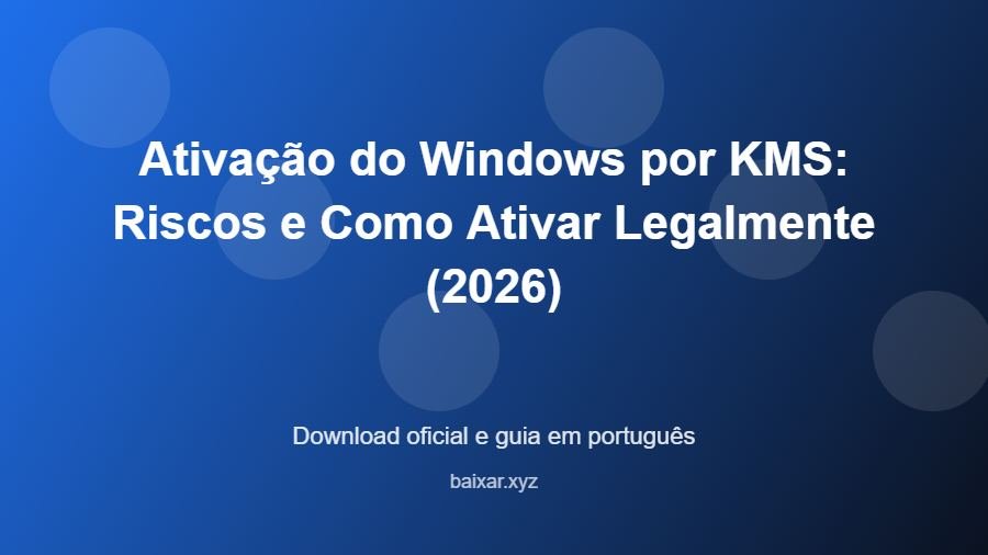 Ativação do Windows por KMS: Riscos e Como Ativar Legalmente (2026) - imagem destacada do guia de download oficial em português