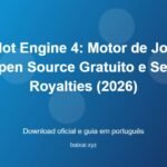Godot Engine 4: Motor de Jogos Open Source Gratuito e Sem Royalties (2026) - imagem destacada do guia de download oficial em português